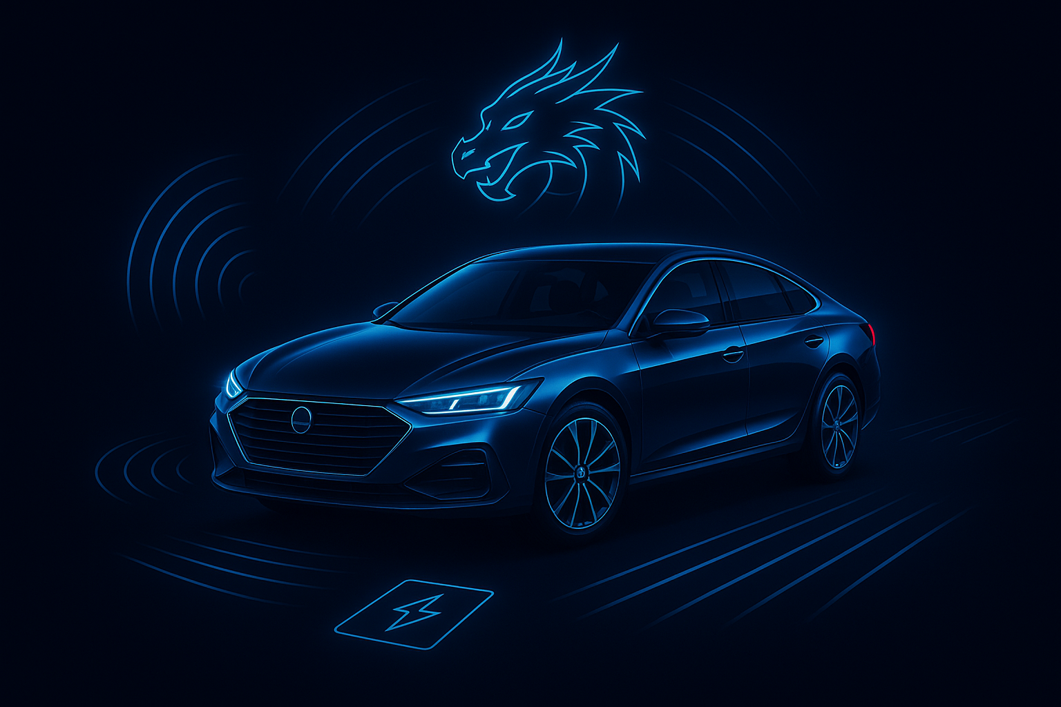 Electric vehicle with dragon motif